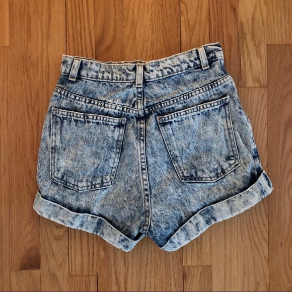 American Apparel Acid Wash High Waisted Shorts - Picture 2 of 5